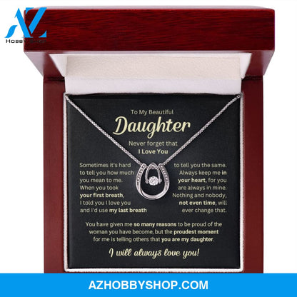Daughter - Last Breath - Luck Pendant Silver Necklace