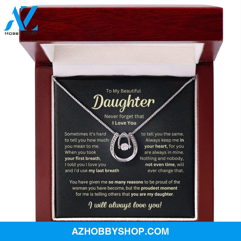 Daughter - Last Breath - Luck Pendant Silver Necklace