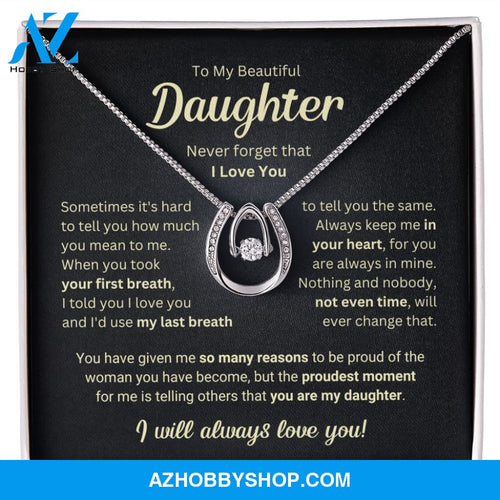 Daughter - Last Breath - Luck Pendant Silver Necklace