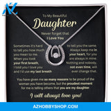 Daughter - Last Breath - Luck Pendant Silver Necklace