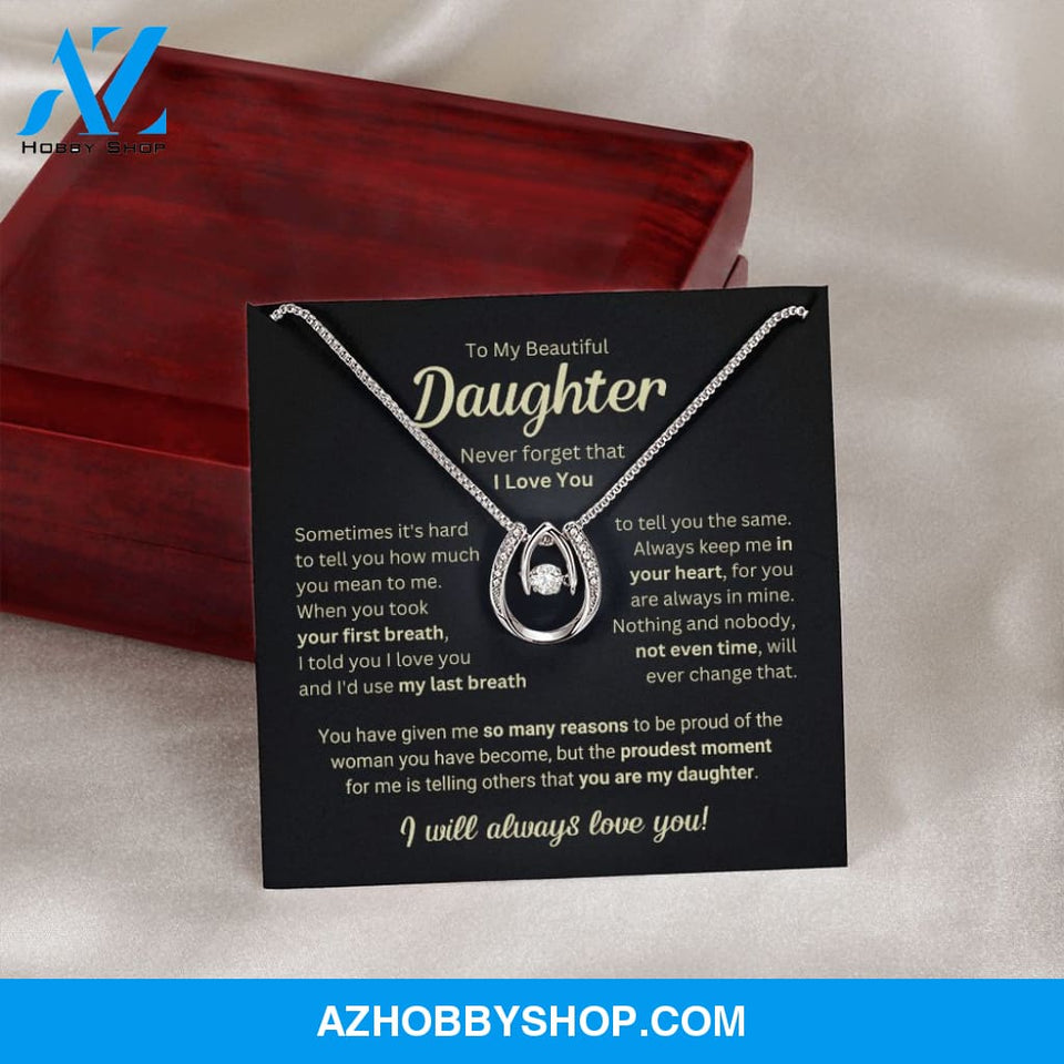 Daughter - Last Breath - Luck Pendant Silver Necklace