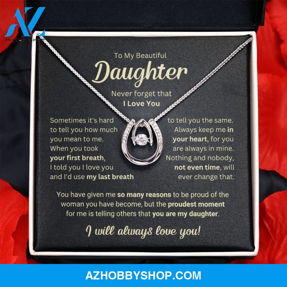 Daughter - Last Breath - Luck Pendant Silver Necklace