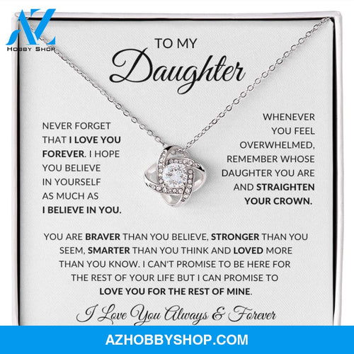 Daughter - Love You Forever - Love Knot Necklace