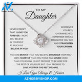 Daughter - Love You Forever - Love Knot Necklace
