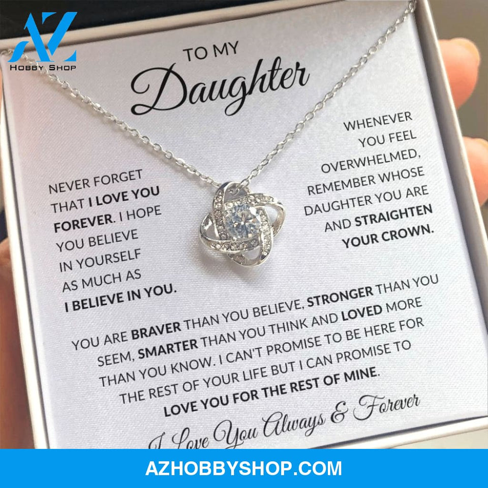 Daughter - Love You Forever - Love Knot Necklace