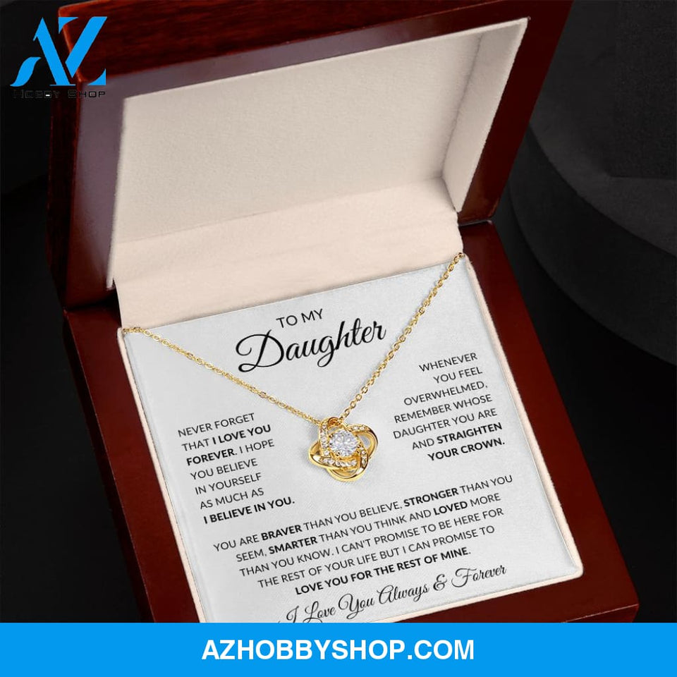 Daughter - Love You Forever - Love Knot Necklace