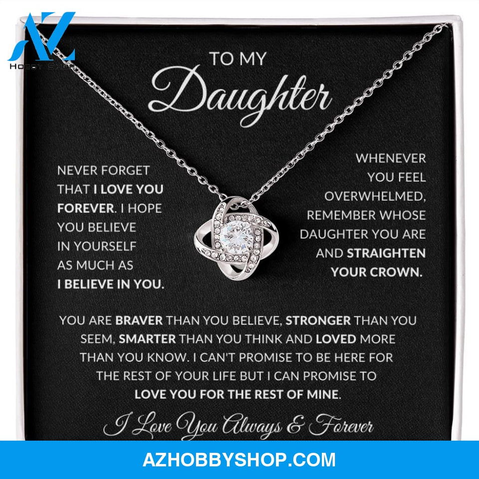 Daughter - Love You Forever - Love Knot Necklace