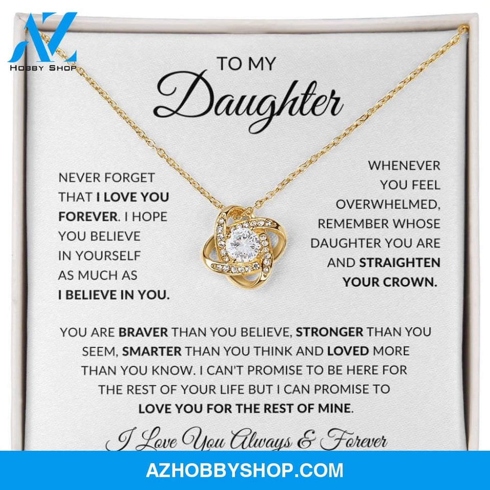 Daughter - Love You Forever - Love Knot Necklace