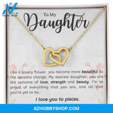 Daughter - Lovely Flower - Interlocking Hearts Necklace