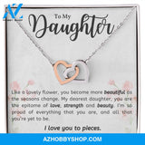 Daughter - Lovely Flower - Interlocking Hearts Necklace