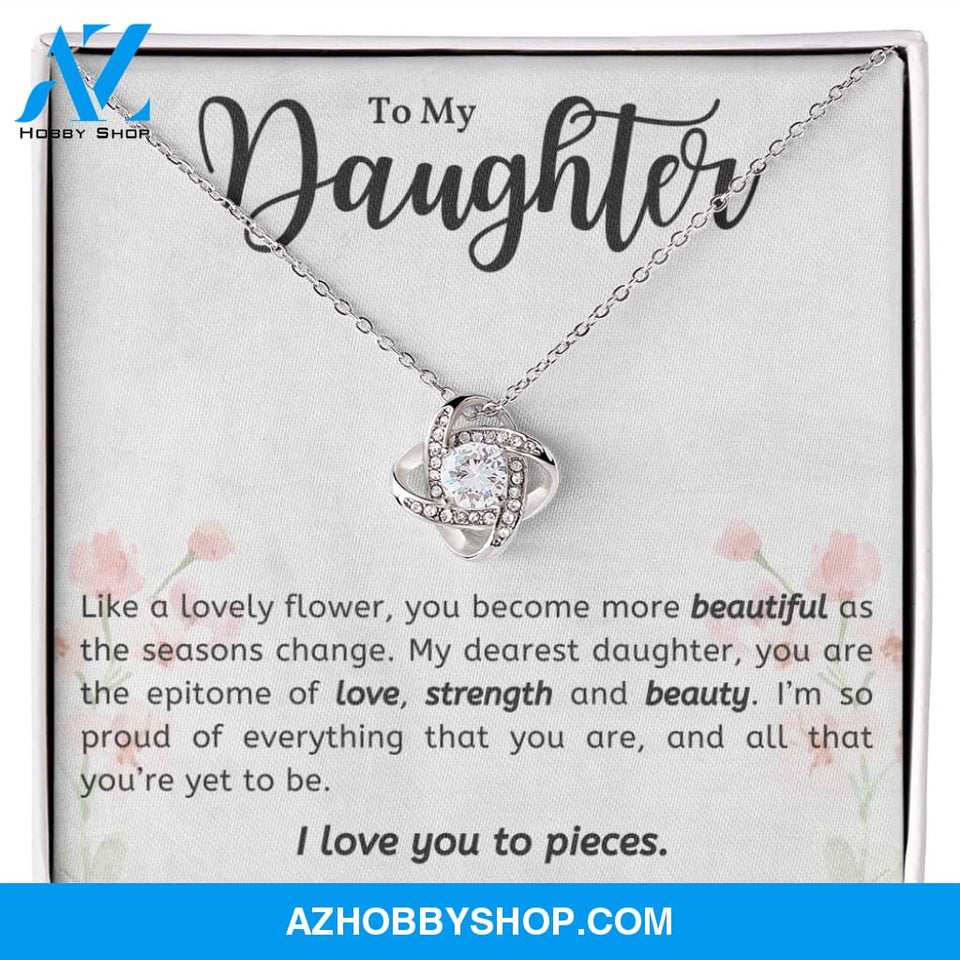 Daughter - Lovely Flower - Love Knot Necklace
