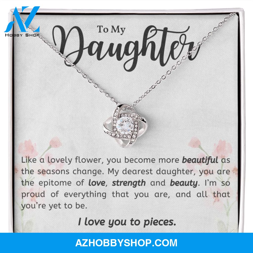 Daughter - Lovely Flower - Love Knot Necklace