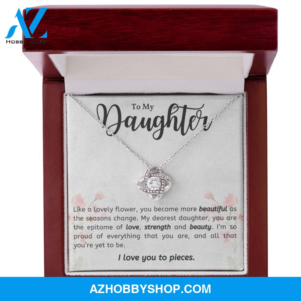Daughter - Lovely Flower - Love Knot Necklace