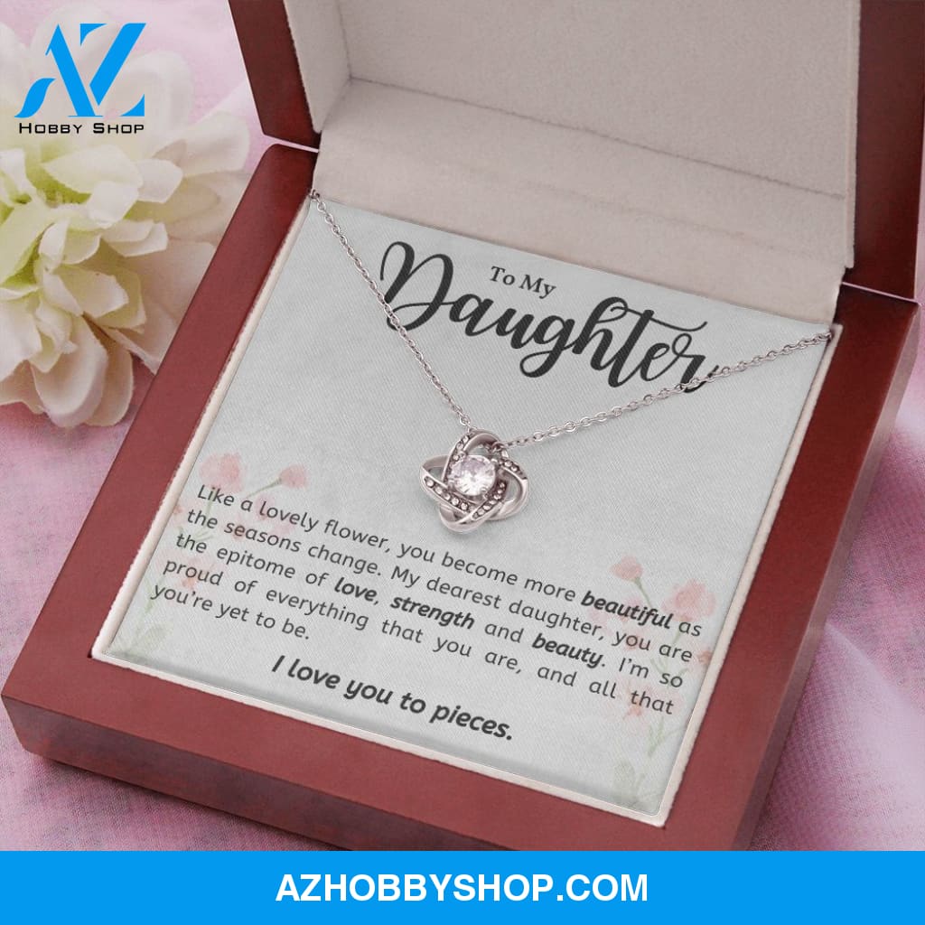 Daughter - Lovely Flower - Love Knot Necklace