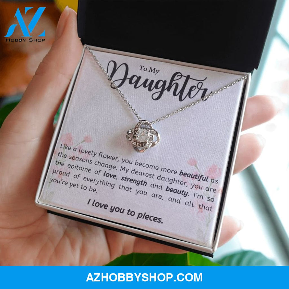 Daughter - Lovely Flower - Love Knot Necklace