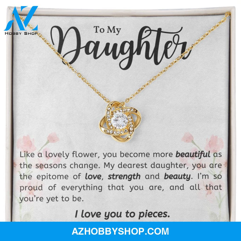 Daughter - Lovely Flower - Love Knot Necklace