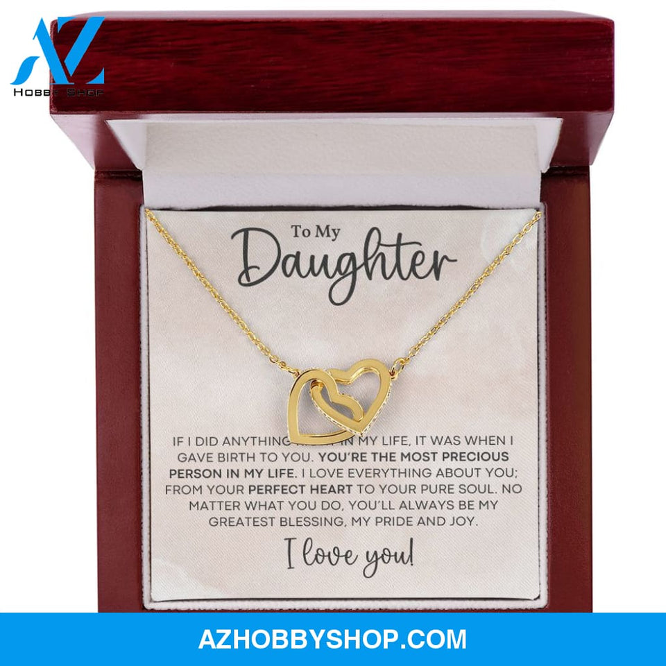 Daughter - Most Precious - Interlocking Hearts Necklace