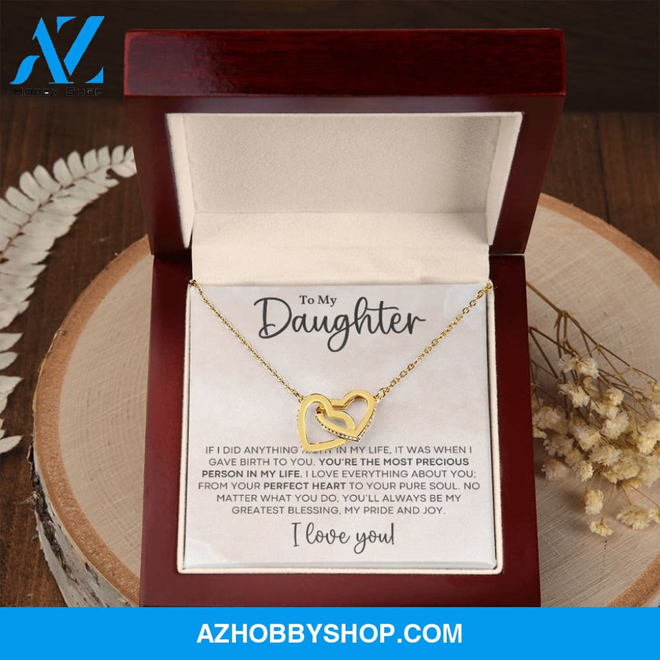 Daughter - Most Precious - Interlocking Hearts Necklace