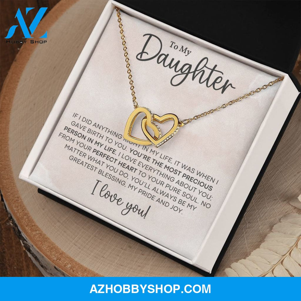 Daughter - Most Precious - Interlocking Hearts Necklace