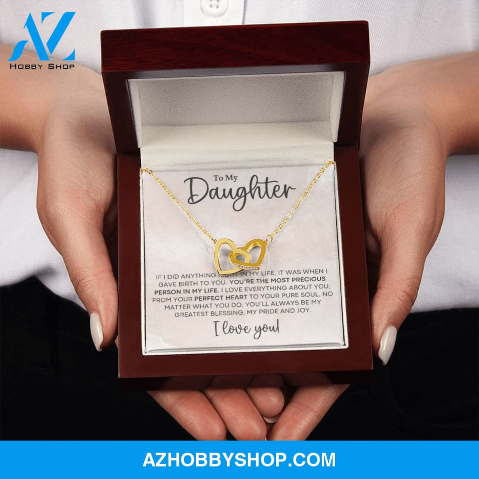 Daughter - Most Precious - Interlocking Hearts Necklace