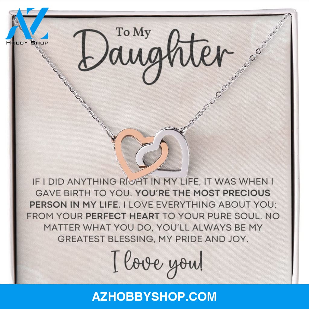 Daughter - Most Precious - Interlocking Hearts Necklace
