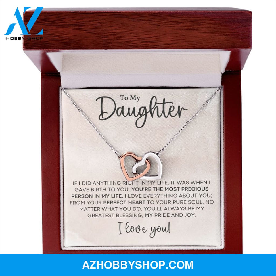 Daughter - Most Precious - Interlocking Hearts Necklace