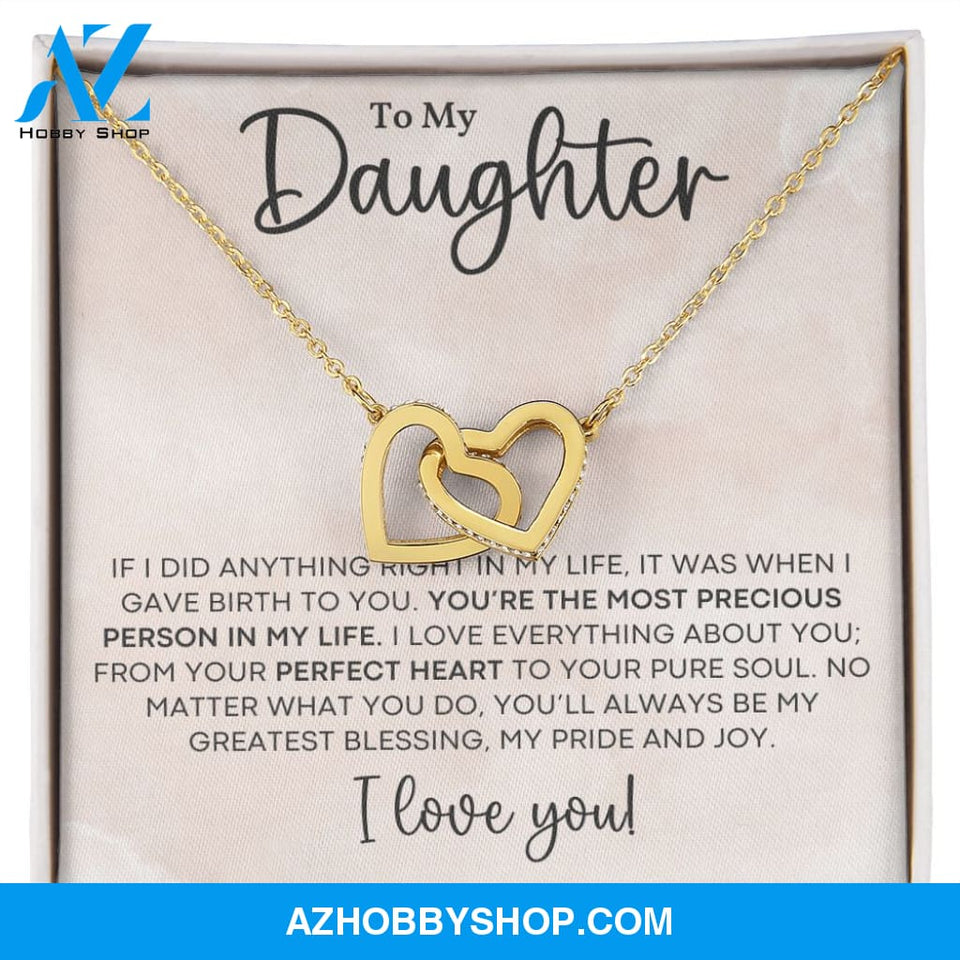 Daughter - Most Precious - Interlocking Hearts Necklace