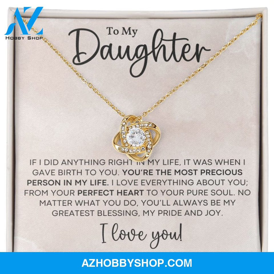 Daughter - Most Precious - Love Knot Necklace