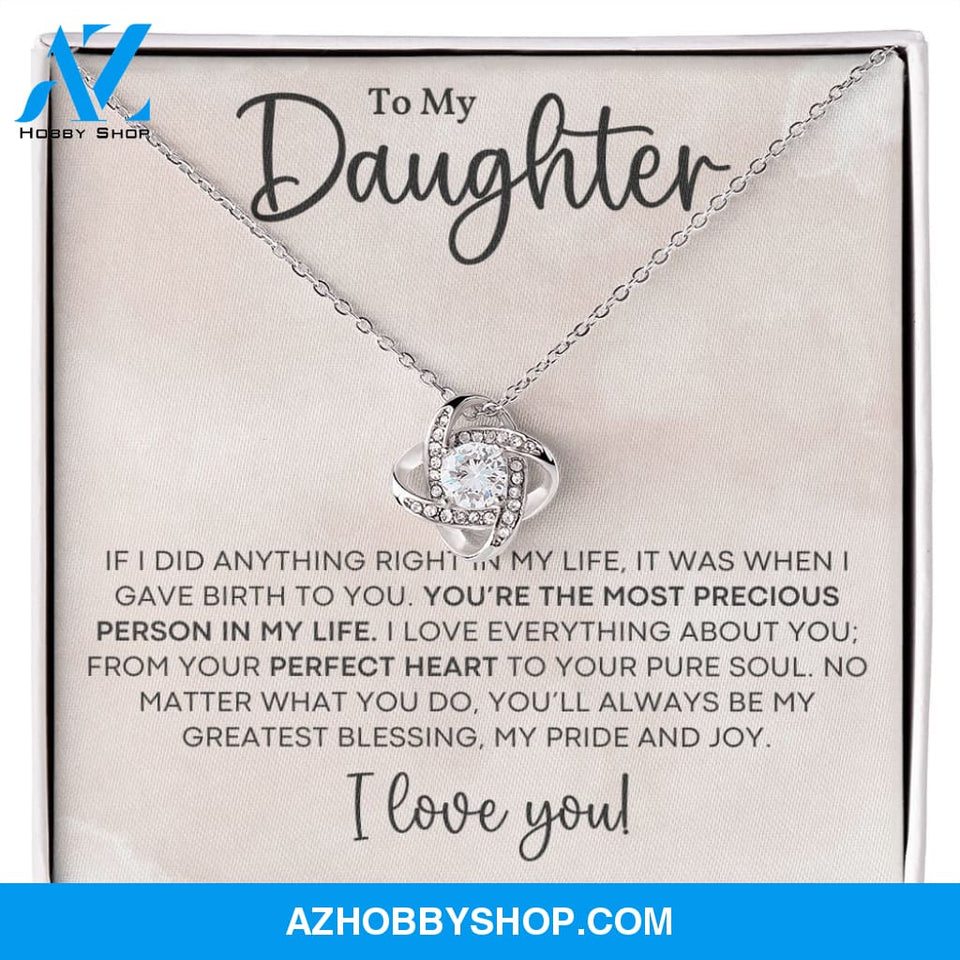 Daughter - Most Precious - Love Knot Necklace