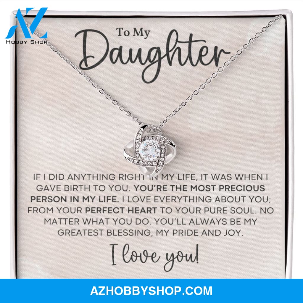 Daughter - Most Precious - Love Knot Necklace