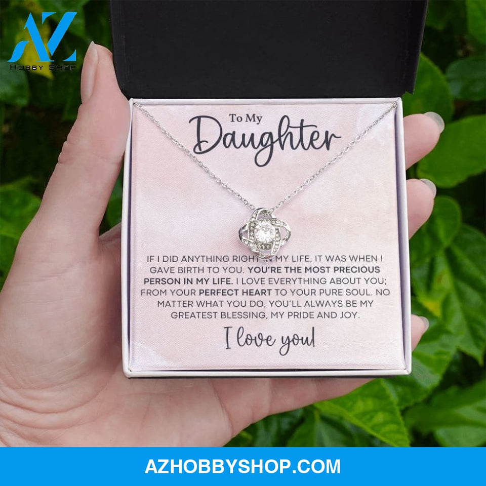 Daughter - Most Precious - Love Knot Necklace