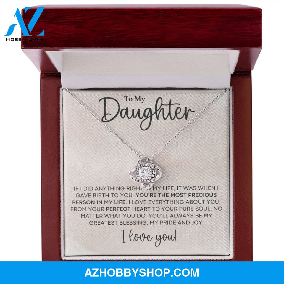 Daughter - Most Precious - Love Knot Necklace