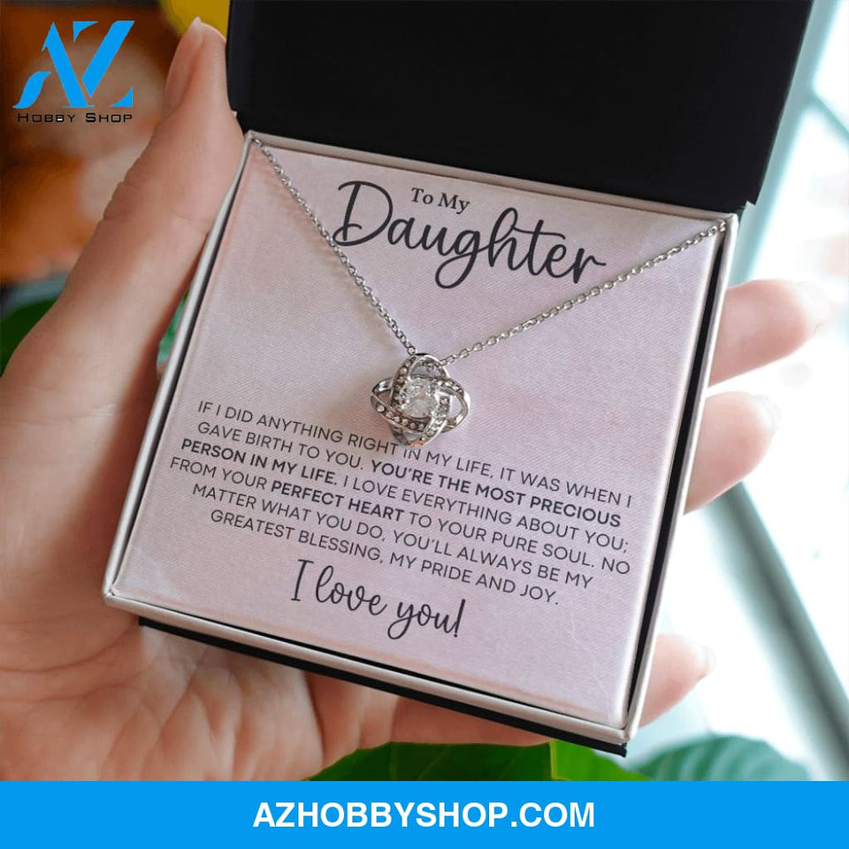 Daughter - Most Precious - Love Knot Necklace