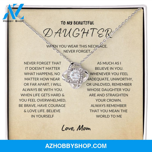 Daughter - Never Forget - Love Knot Necklace