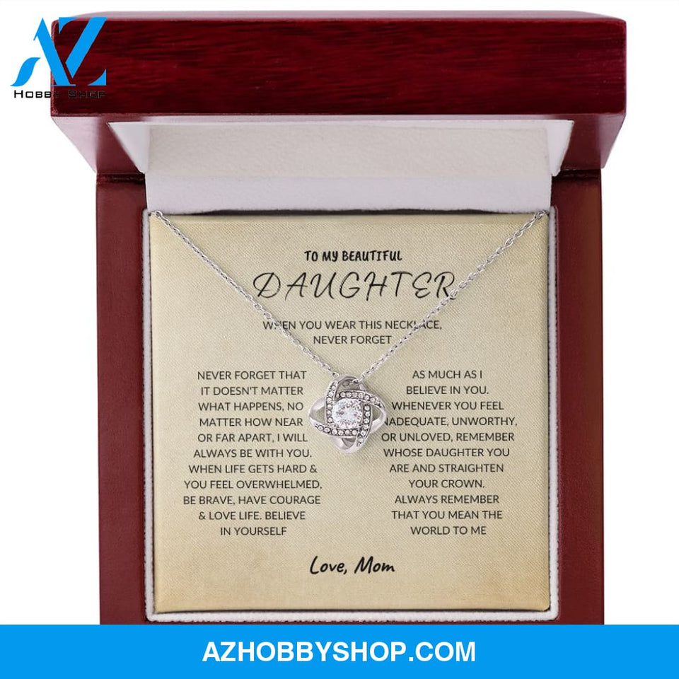 Daughter - Never Forget - Love Knot Necklace