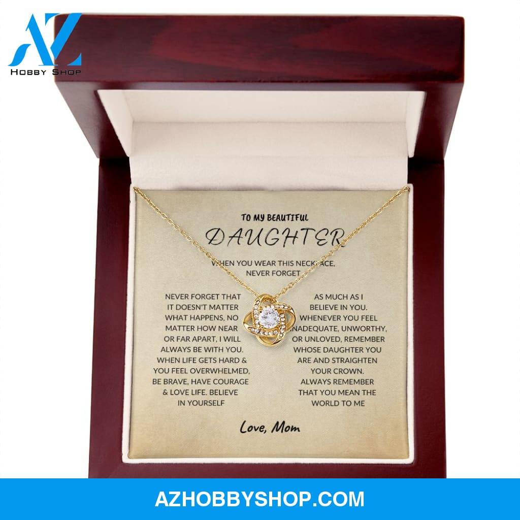 Daughter - Never Forget - Love Knot Necklace