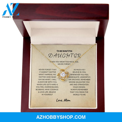 Daughter - Never Forget - Love Knot Necklace