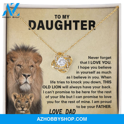 Daughter - Proud Father Love Knot Necklace