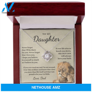 Daughter - Proud of you - Necklace | Gift for Daughter from Dad, Proud to be Your Father, Graduation Gift, Birthday, This Old Lion Silver