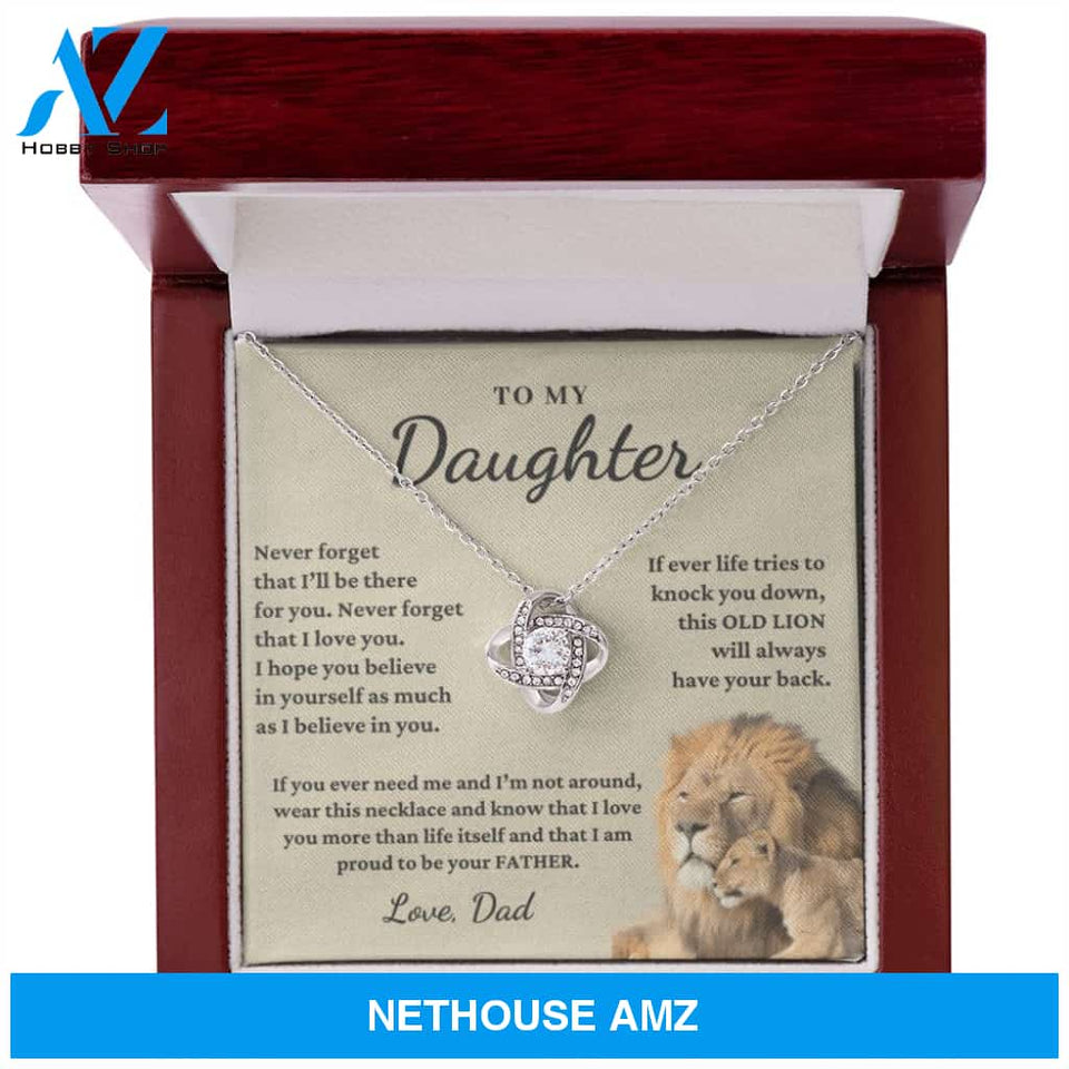 Daughter - Proud of you - Necklace | Gift for Daughter from Dad, Proud to be Your Father, Graduation Gift, Birthday, This Old Lion Silver