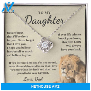 Daughter - Proud of you - Necklace | Gift for Daughter from Dad, Proud to be Your Father, Graduation Gift, Birthday, This Old Lion Silver