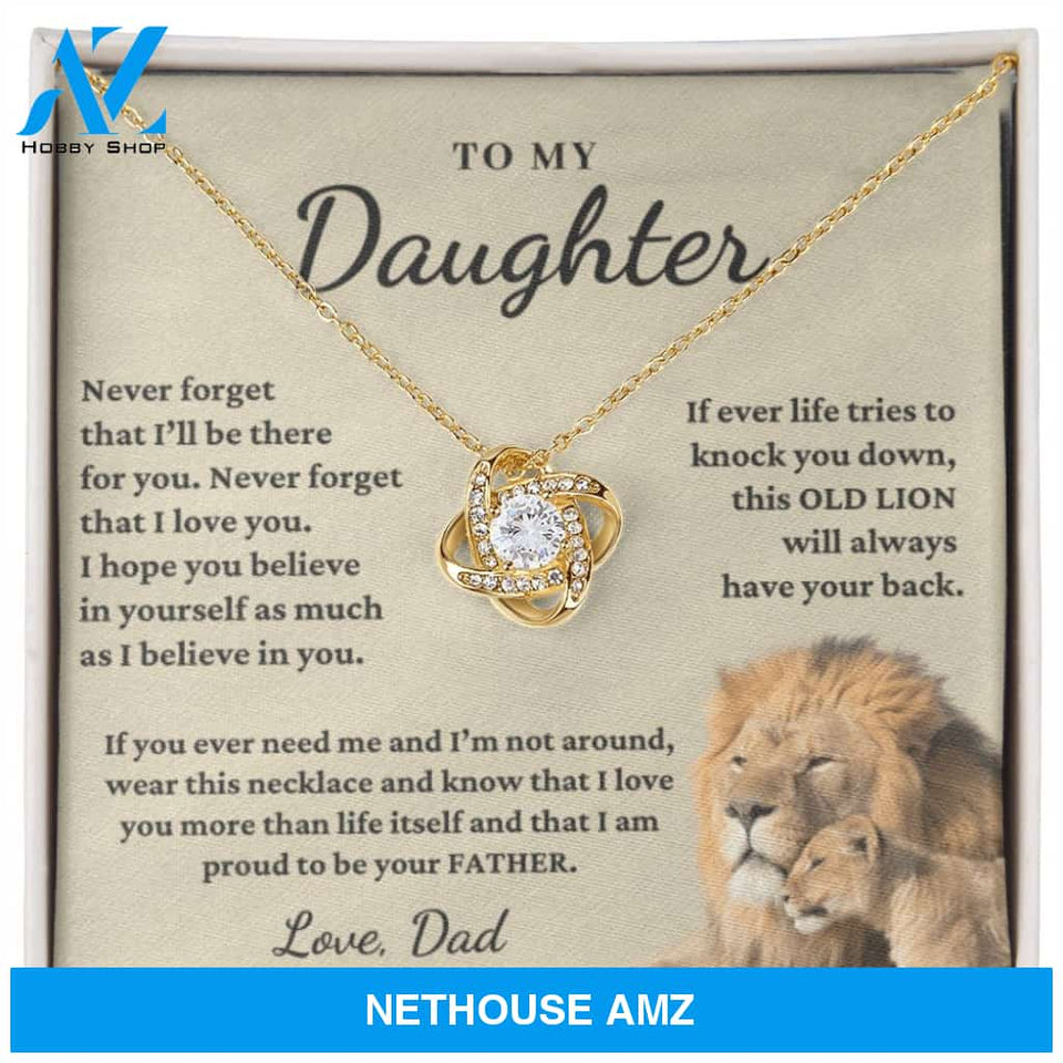 Daughter - Proud of you - Necklace | Gift for Daughter from Dad, Proud to be Your Father, Graduation Gift, Birthday, This Old Lion Silver
