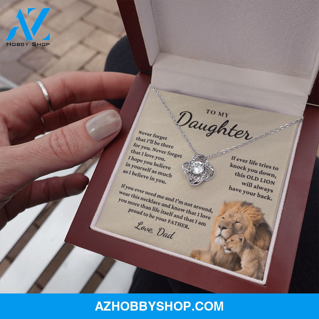 Daughter - Proud of you - Necklace | Gift for Daughter from Dad, Proud to be Your Father, Graduation Gift, Birthday, This Old Lion Silver