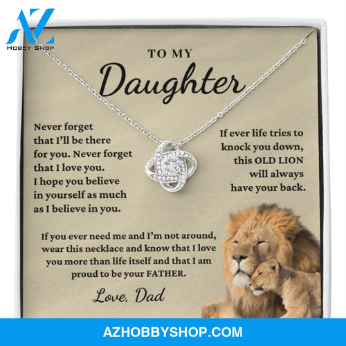 Daughter - Proud of you - Necklace | Gift for Daughter from Dad, Proud to be Your Father, Graduation Gift, Birthday, This Old Lion Silver