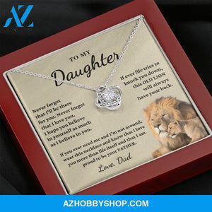 Daughter - Proud of you - Necklace | Gift for Daughter from Dad, Proud to be Your Father, Graduation Gift, Birthday, This Old Lion Silver