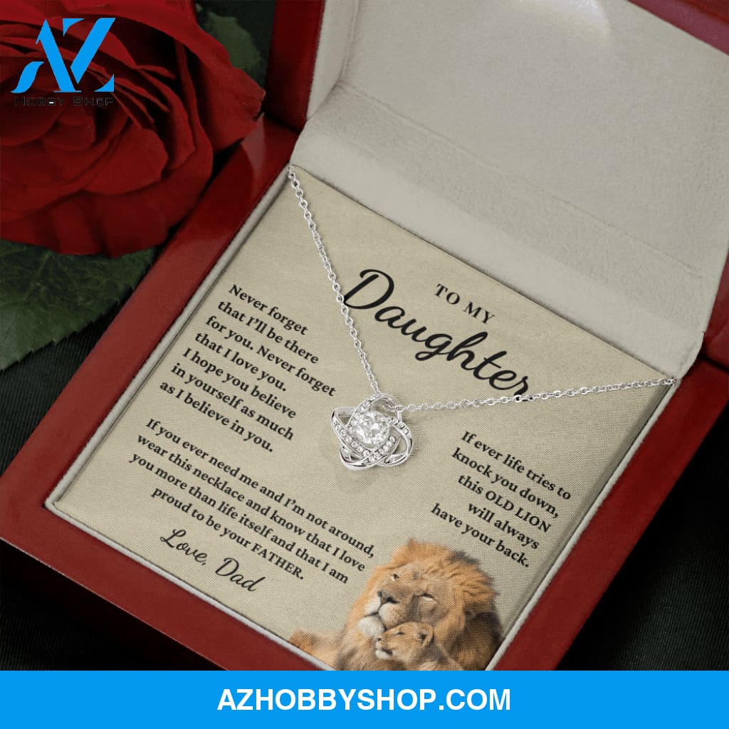 Daughter - Proud of you - Necklace | Gift for Daughter from Dad, Proud to be Your Father, Graduation Gift, Birthday, This Old Lion Silver