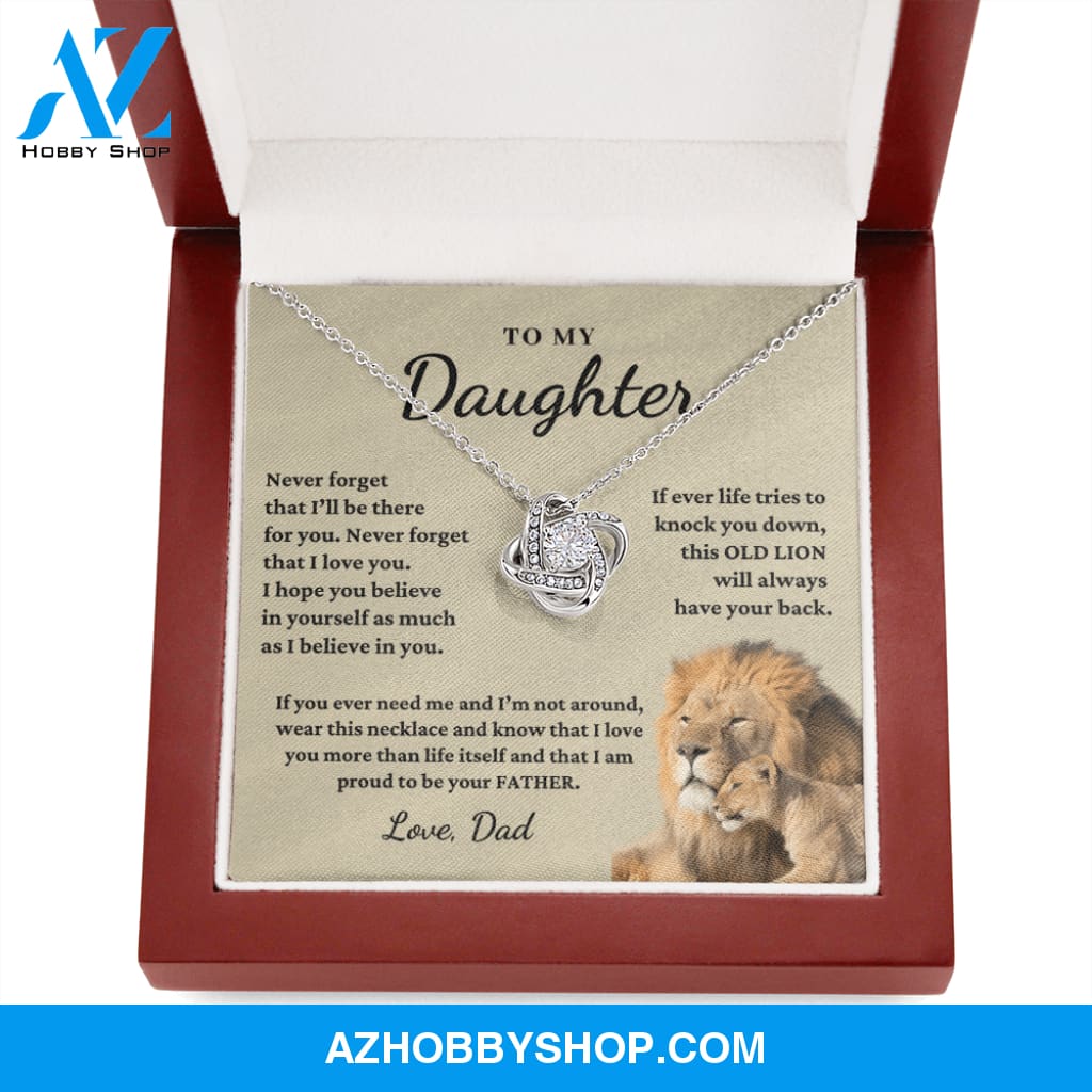 Daughter - Proud of you - Necklace | Gift for Daughter from Dad, Proud to be Your Father, Graduation Gift, Birthday, This Old Lion Silver