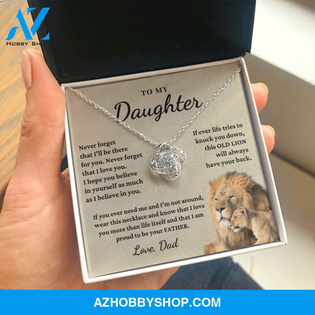 Daughter - Proud of you - Necklace | Gift for Daughter from Dad, Proud to be Your Father, Graduation Gift, Birthday, This Old Lion Silver