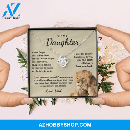 Daughter - Proud of you - Necklace | Gift for Daughter from Dad, Proud to be Your Father, Graduation Gift, Birthday, This Old Lion Silver