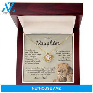 Daughter - Proud of you - Necklace | Gift for Daughter from Dad, Proud to be Your Father, Graduation Gift, Birthday, This Old Lion Silver